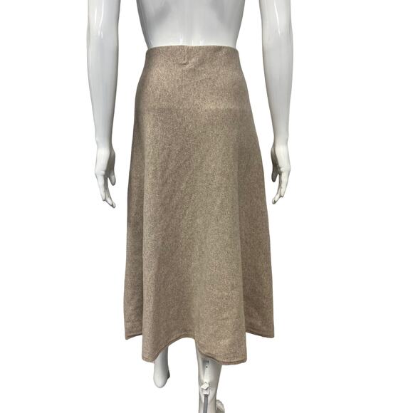WEEKEND MAX MARA Beige Knitted Midi A-Line Skirt L - Picture 2 of 3
